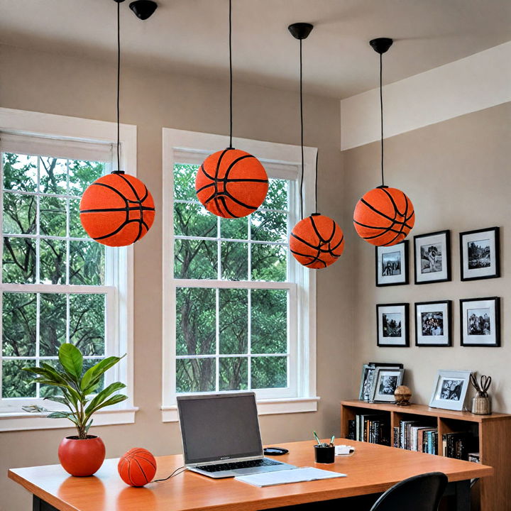 striking basketball themed pendant lights