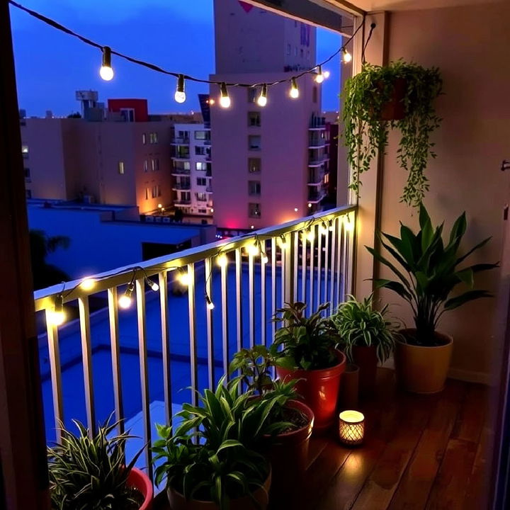 string lights to enhance balcony