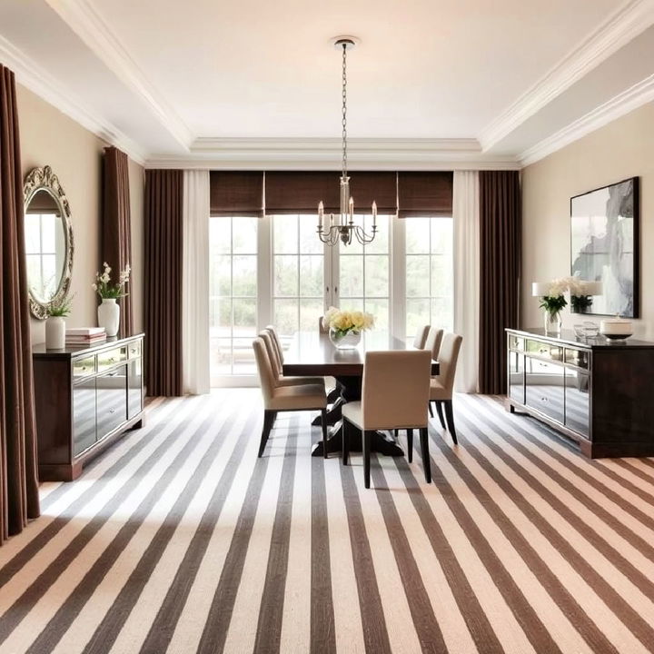 striped carpet for dining room