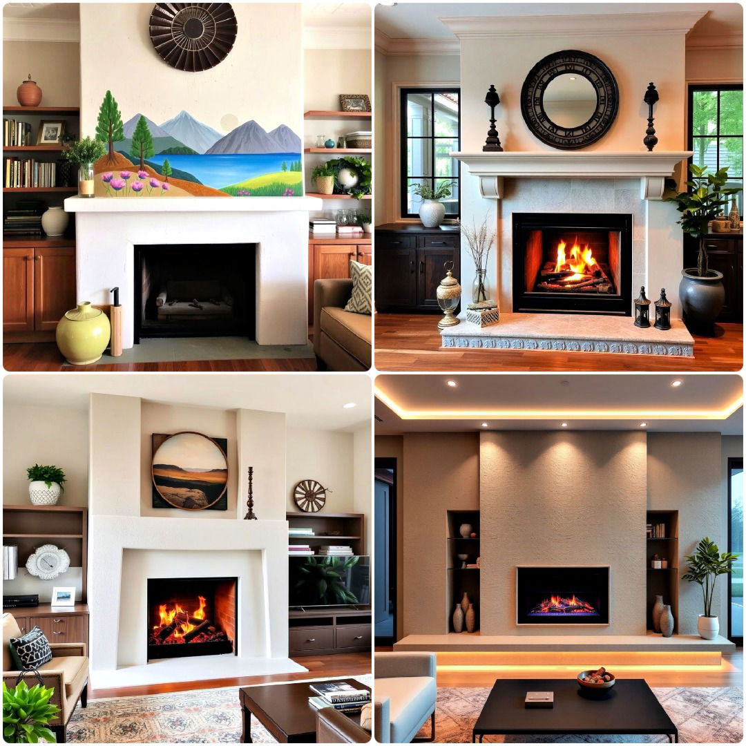 15 Stucco Fireplace Ideas for an Elegant Look