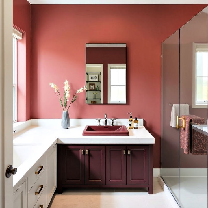 stunning burgundy sink