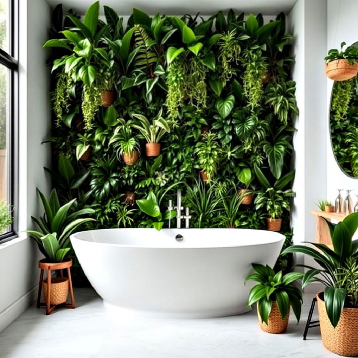 stunning living wall for bathroom