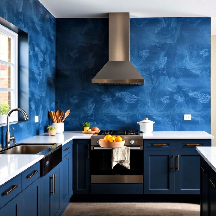 stylish and contemporary blue wall panels