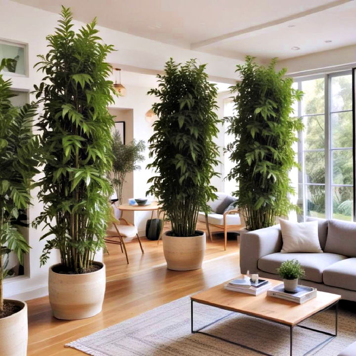 stylish and natural plant room dividers