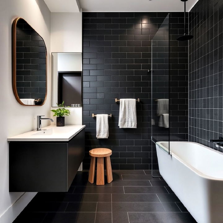 stylish and practical matte black tiles