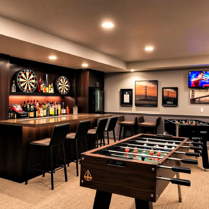 stylish bar and game combo