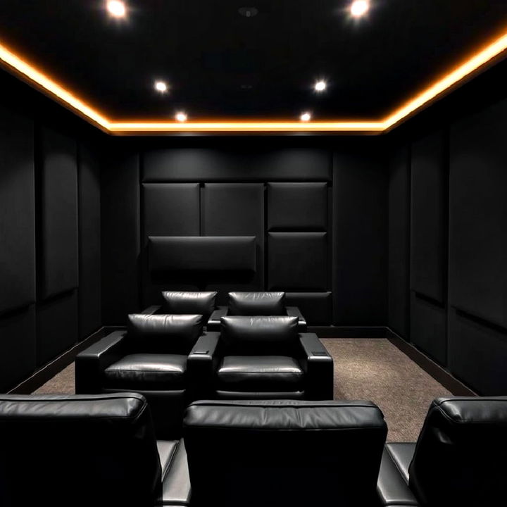 stylish black acoustic panels for home theater