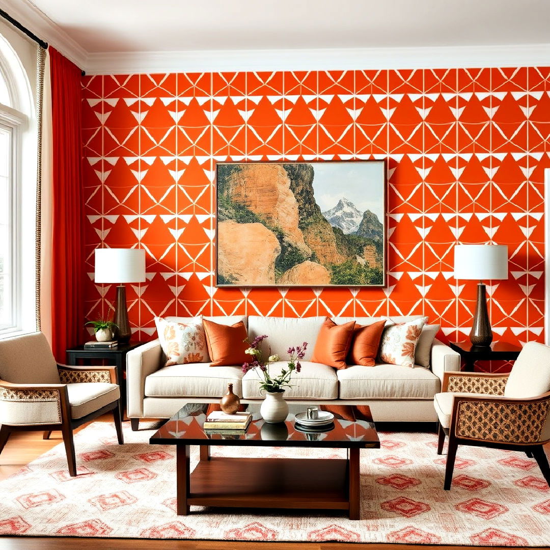 stylish burnt orange geometric pattern