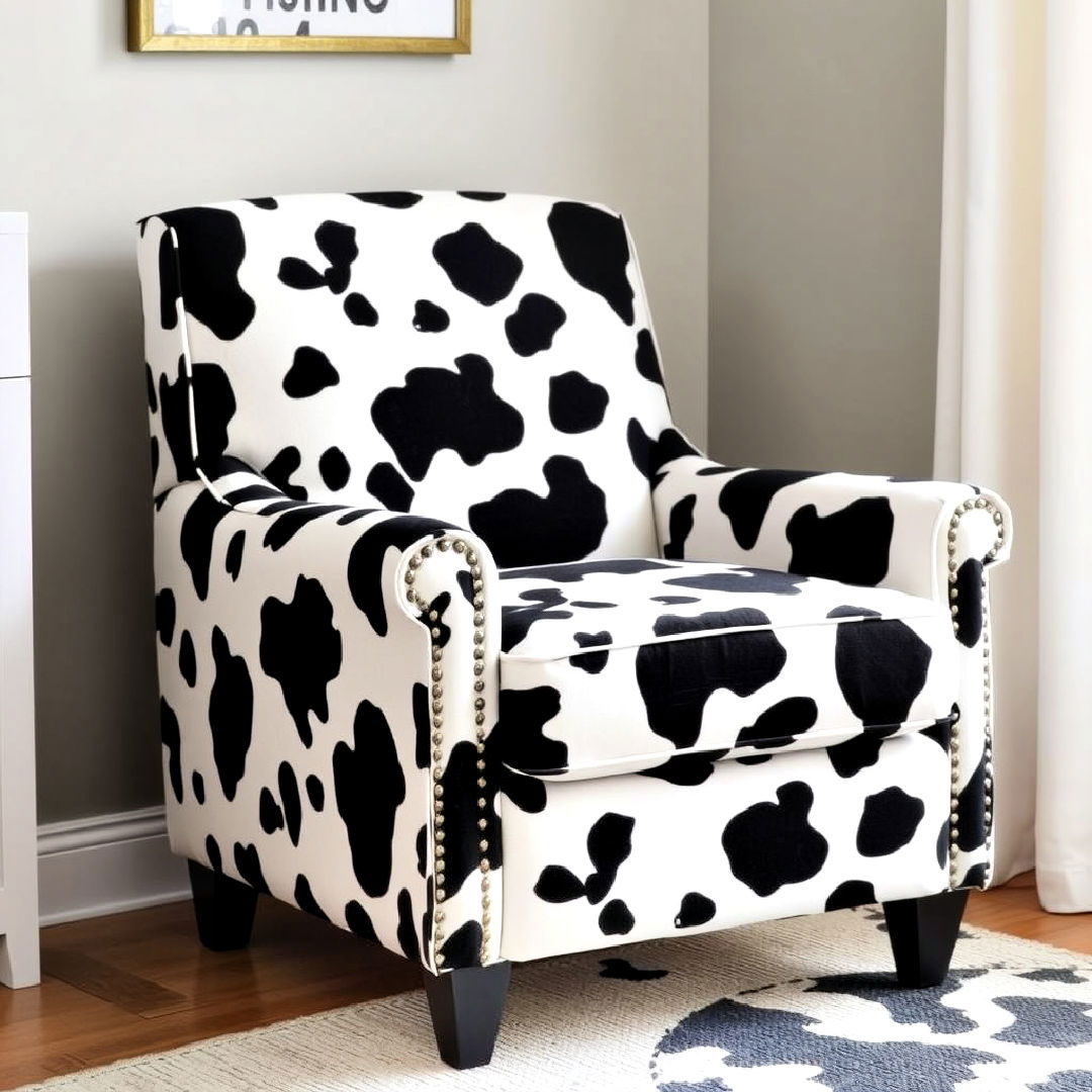 thumbnail image 2 of Coaster Farmhouse Microfiber Cowhide Print Accent Chair - Black, 35" Tall 2 of 6