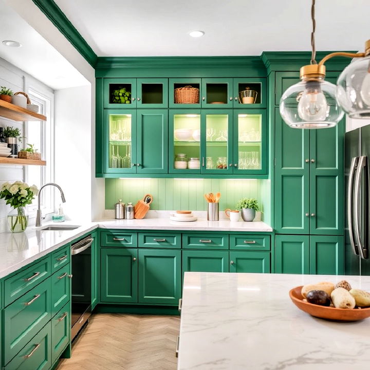 stylish emerald green butler s pantry