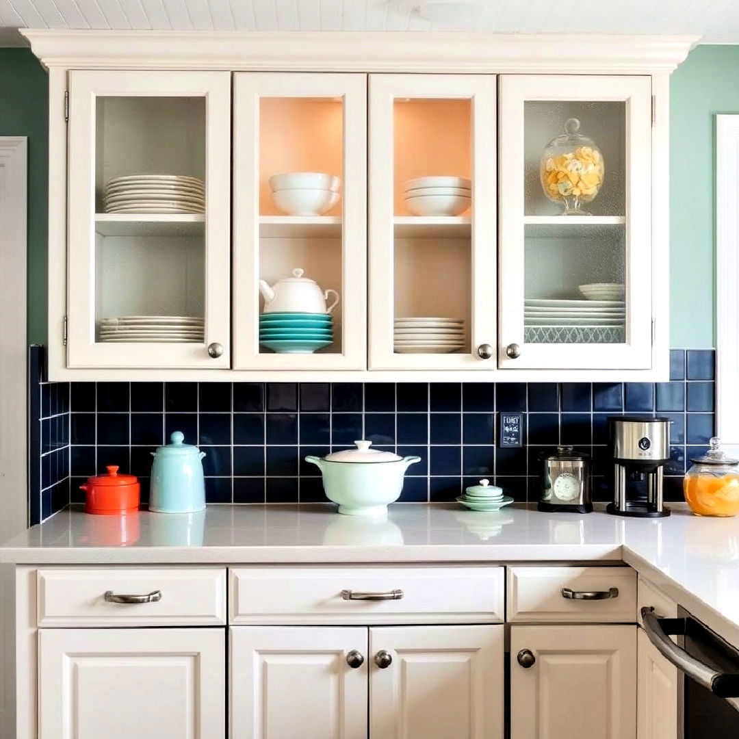 stylish glass front cabinet doors