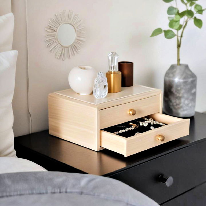 stylish jewelry box decor for nightstand