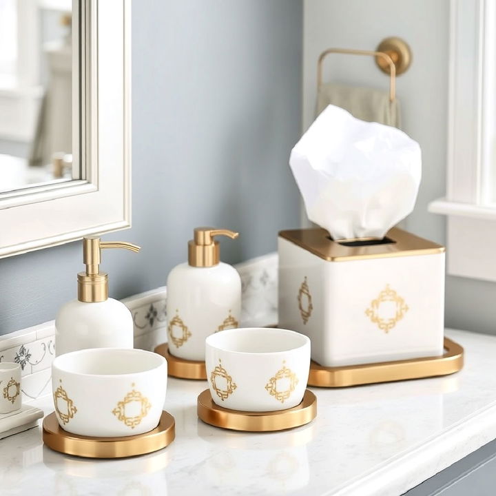 stylish matching bathroom accessories