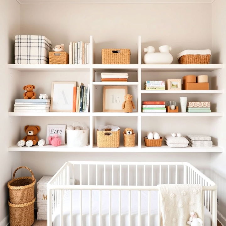 stylish open shelving for storage solution