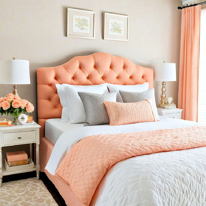 stylish peach upholstered headboard