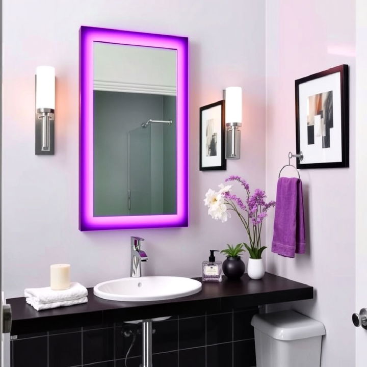 stylish purple accent mirror