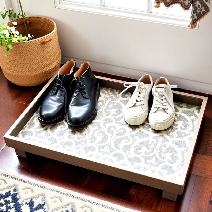 stylish shoe tray for your entryway