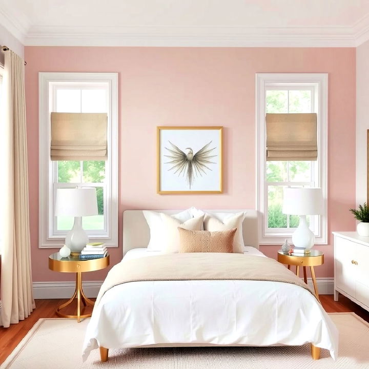 subtle and elegant blush pink accent wall