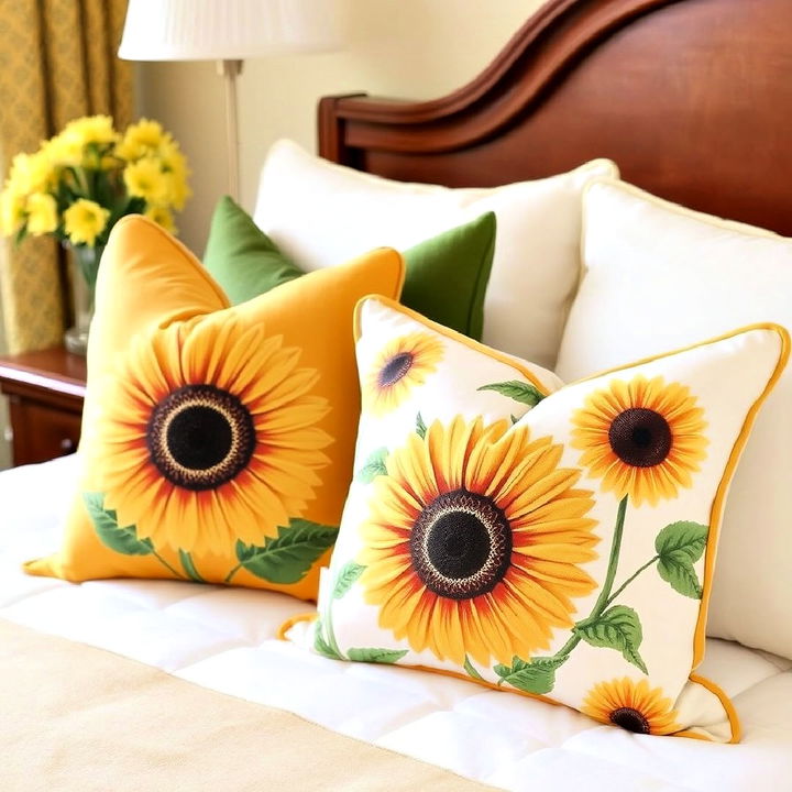 sunflower accent pillows