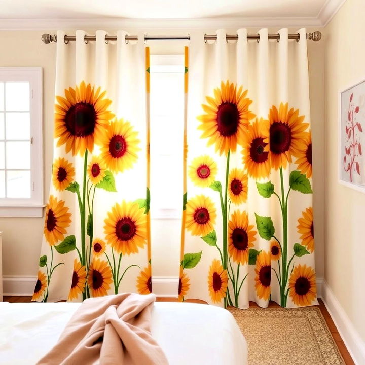 sunflower curtains for bedroom