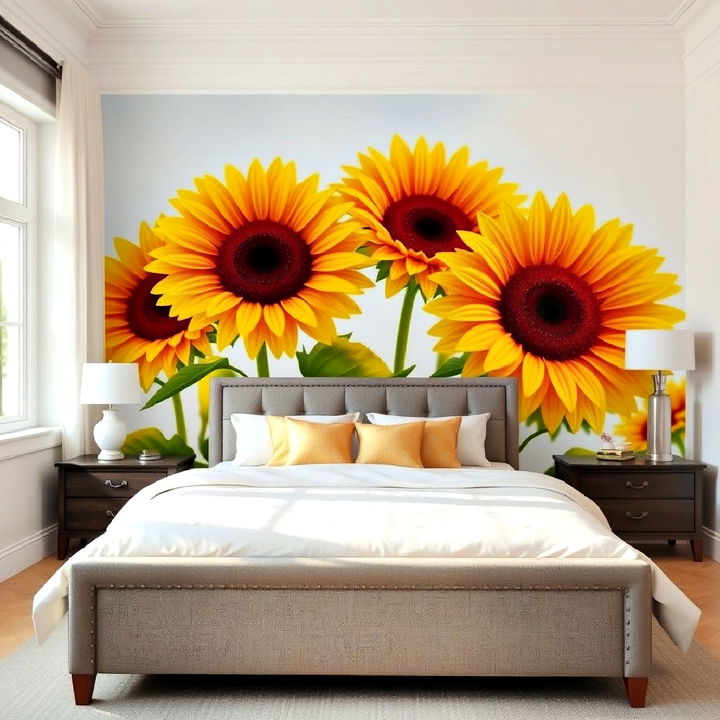 sunflower wall mural for bedroom