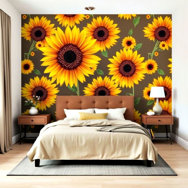 sunflower wallpaper for bedroom