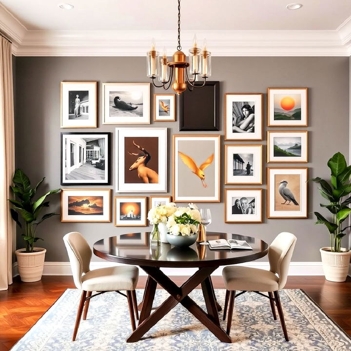 symmetrical gallery wall art display