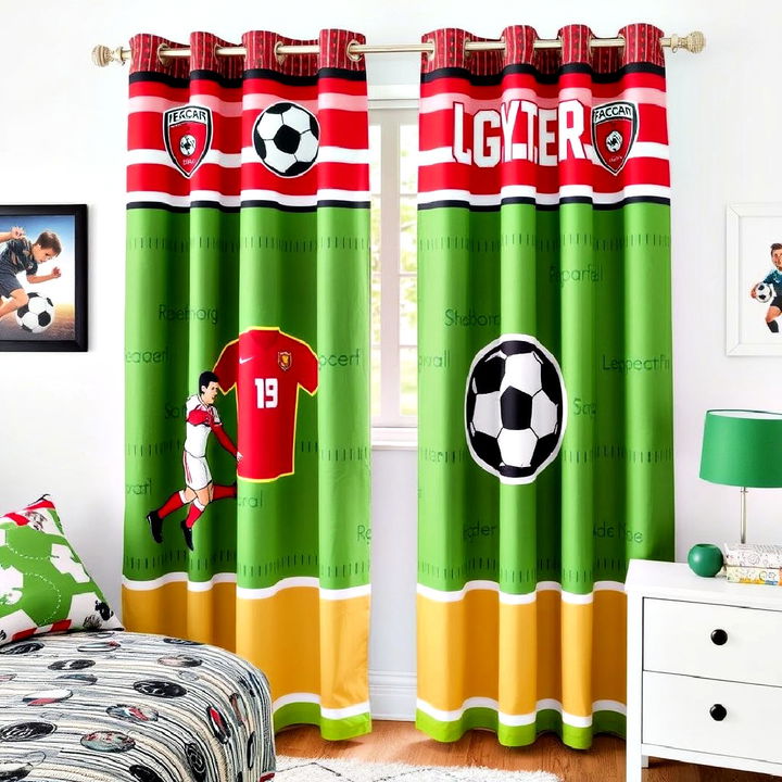 team themed curtains for bedroom