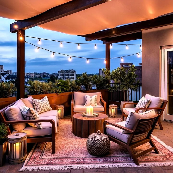 terrace to a cozy outdoor lounge for relaxation