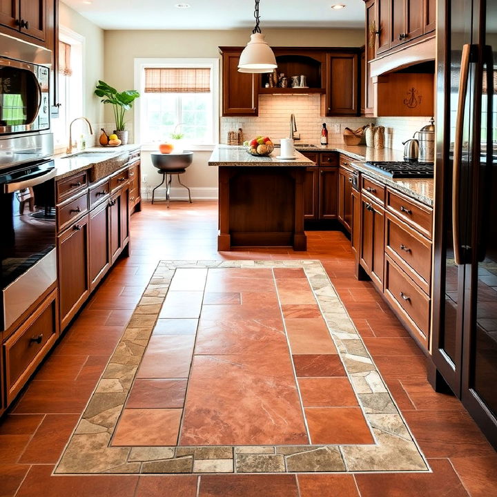 terracotta border with stone inlay