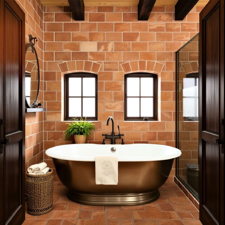 terracotta tiles tuscan bathroom