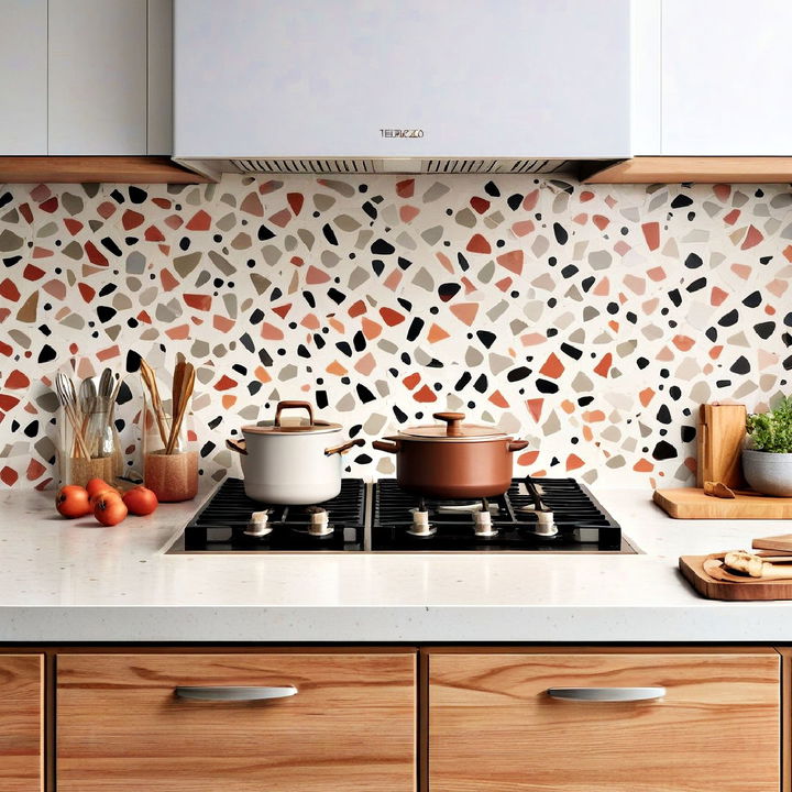 terrazzo backsplash kitchen