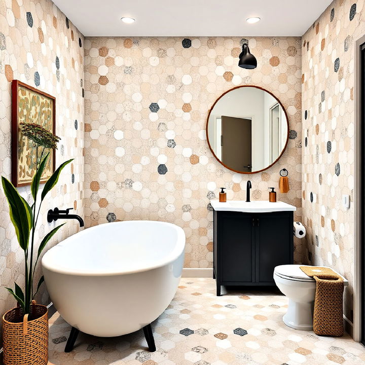 terrazzo hexagon tiles bathroom