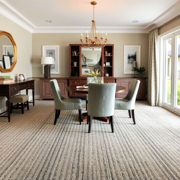 textured carpet for dining room