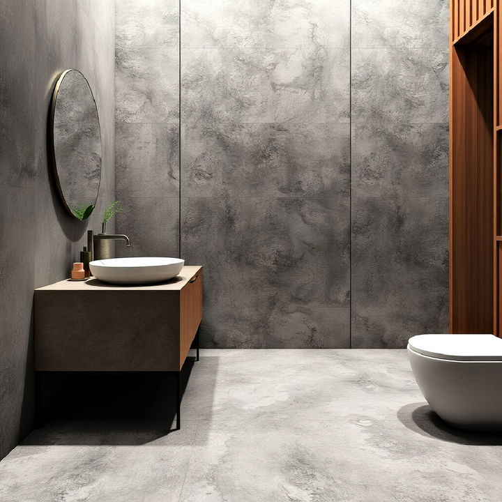 textured concrete floor for bathroom