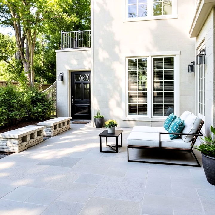 textured concrete patio floor