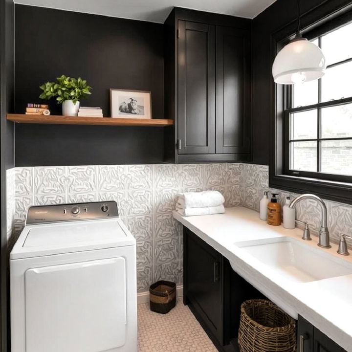 textured tiles laundry room for depth and interest