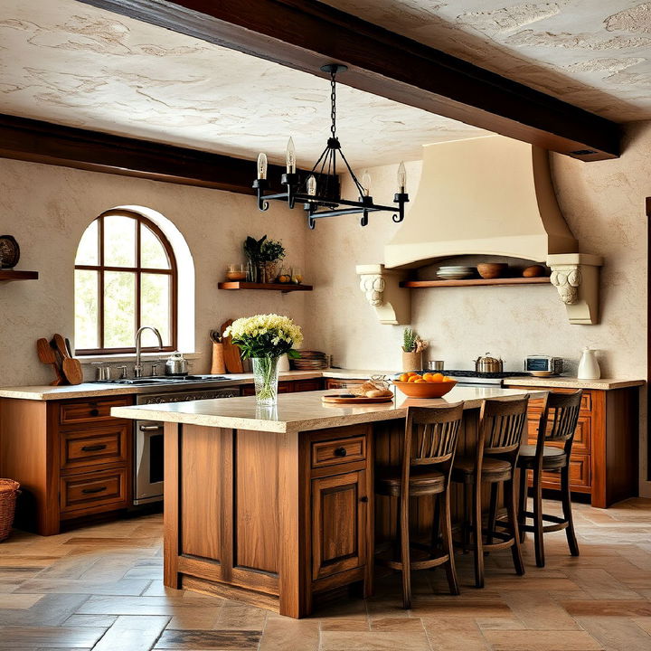 textured walls for tuscan kitchen