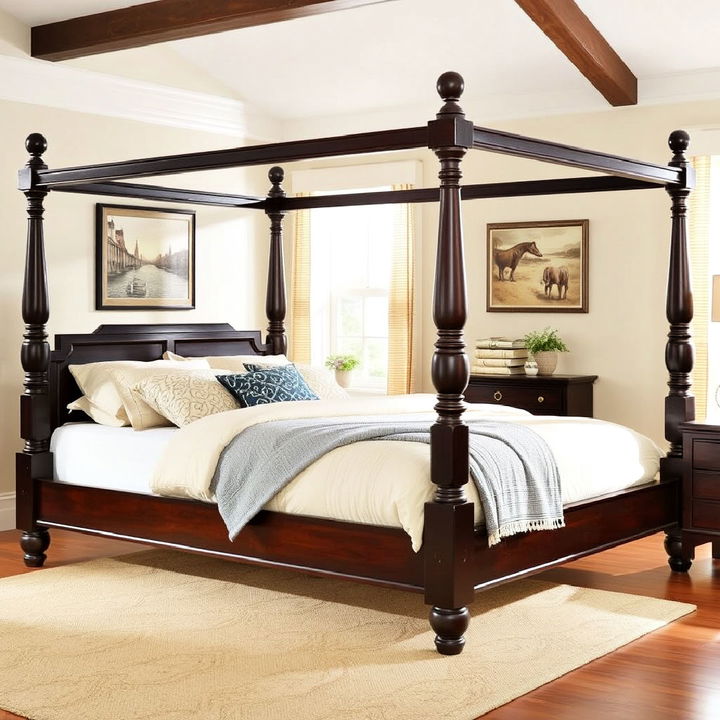 timeless elegance dark wood four poster bed