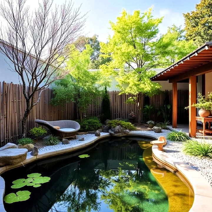 tranquil zen garden inspired lagoon pool