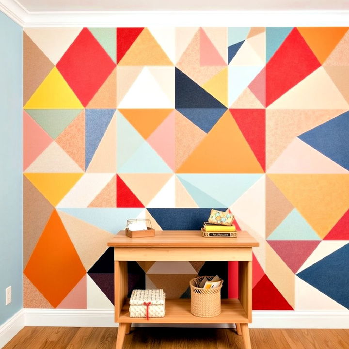 triangle collage accent wall