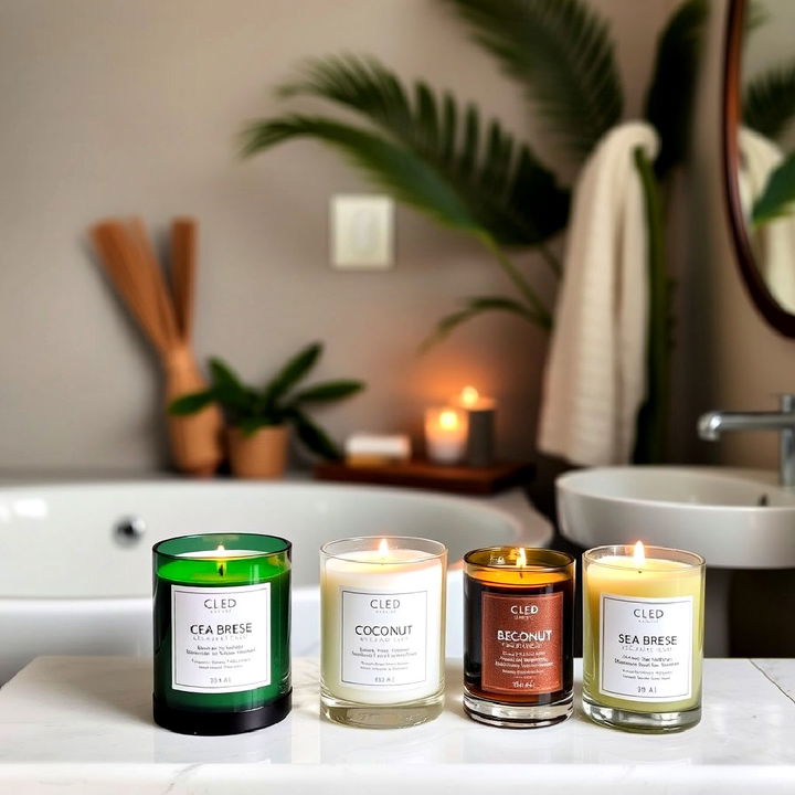 tropical bathroom scented candles