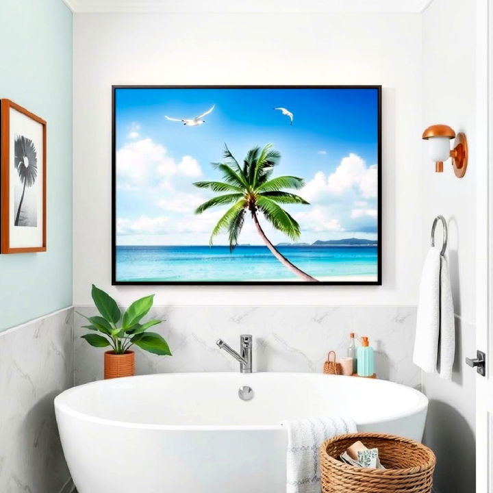 tropical themed artwork bathroom s décor