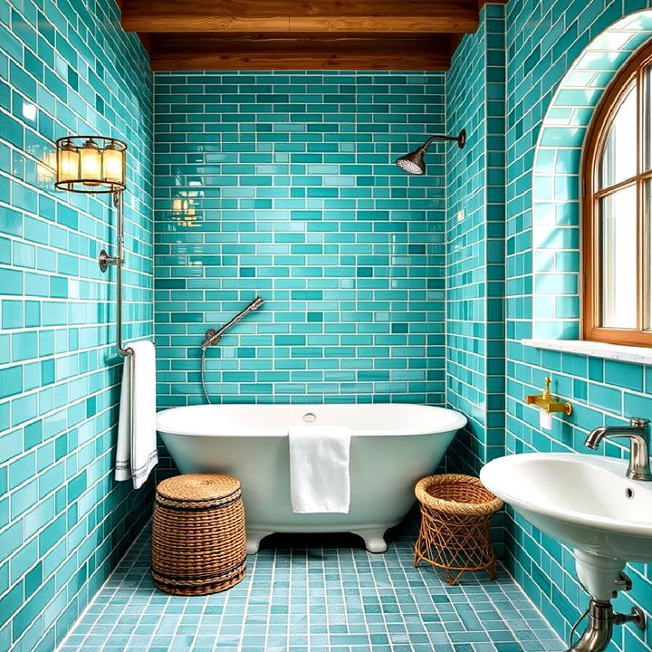 turquoise green tiles for a mediterranean vibe