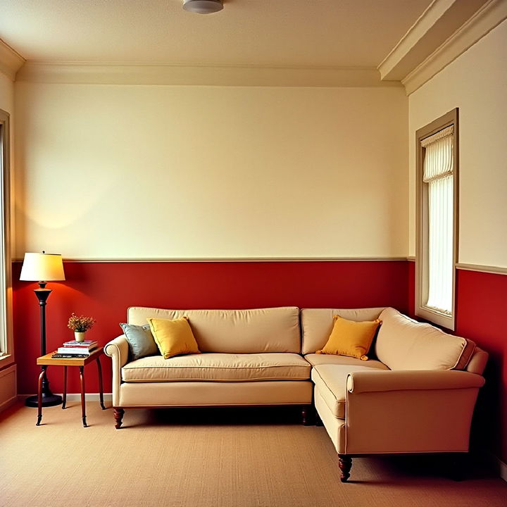 two tone living room walls