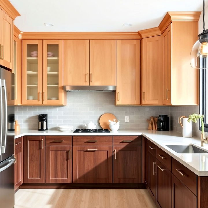 two tone maple cabinets for kitchen