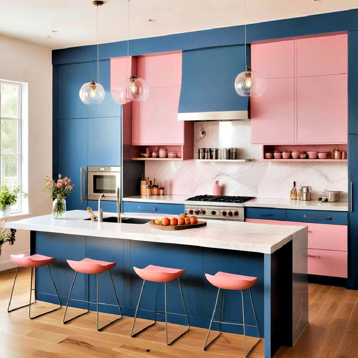 two toned cabinets for a dynamic look