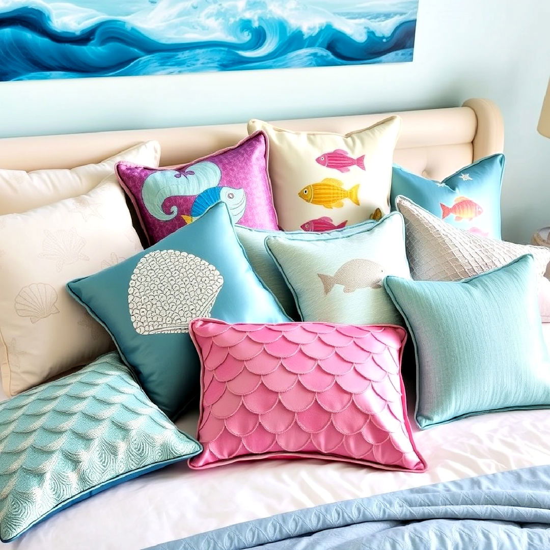 underwater themed throw pillows