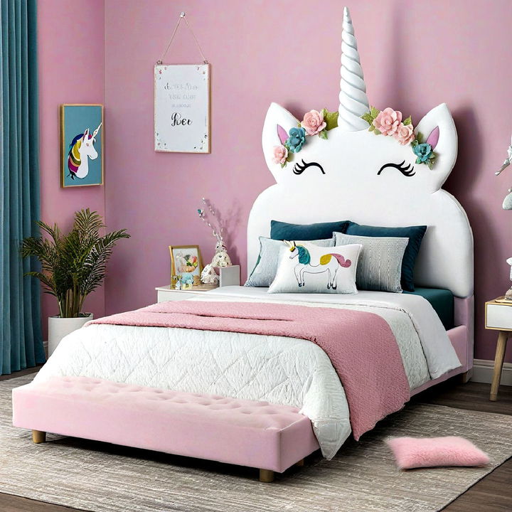 unicorn headboard to add a magical touch