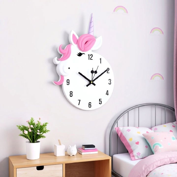 unicorn themed wall clock